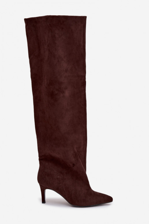 botas femininas com salto fino Um modelo atraente CzekoladoParae Tem que servilla