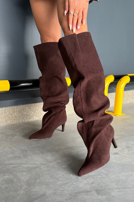 botas femininas com salto fino Um modelo atraente CzekoladoParae Tem que servilla