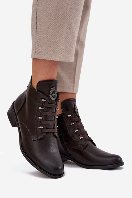 Baixo Botas aquecimento Casal o castelo com enfeites cor marrom Nevalia Baixo Botas aquecimento Casal o castelo com enfeites cor marrom Nevalia