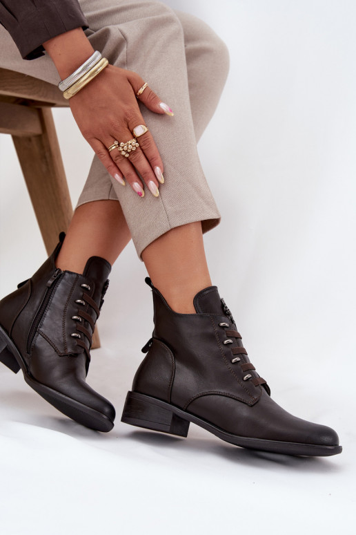 Baixo Botas aquecimento Casal o castelo com enfeites cor marrom Nevalia Baixo Botas aquecimento Casal o castelo com enfeites cor marrom Nevalia