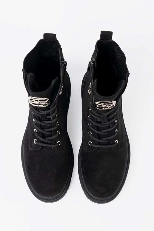 Estilo elegante cor preta botas de montaria altas z błyszczącymi kryształkami Estilo elegante cor preta botas de montaria altas z błyszczącymi kryształkami