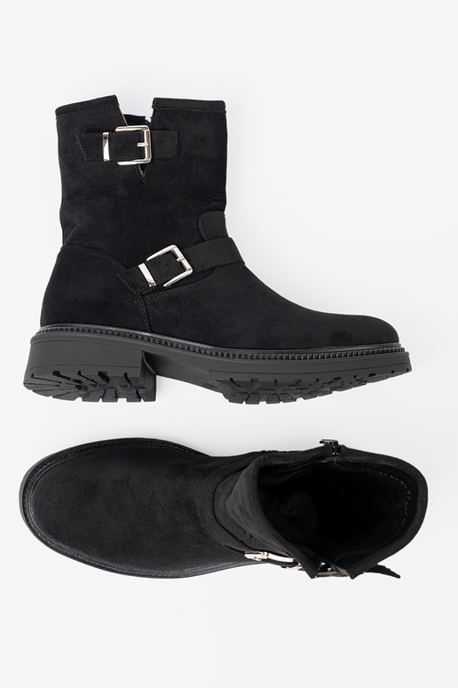 NoParaoczesne cor preta sapato ze pratami klamrami