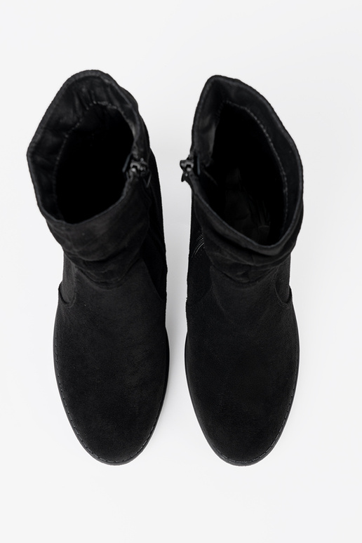 Estilo elegante sapato cor preta no calcanhar com top babado