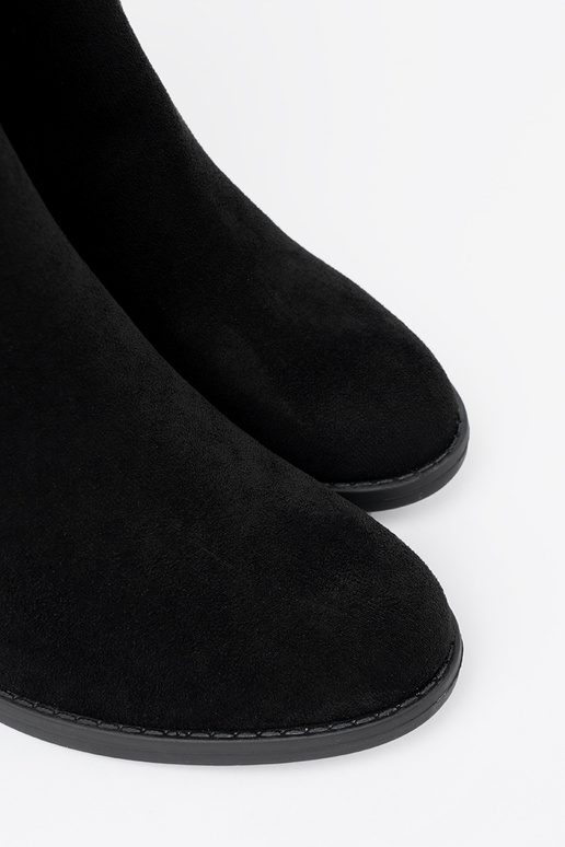 Estilo elegante sapato cor preta no calcanhar com top babado