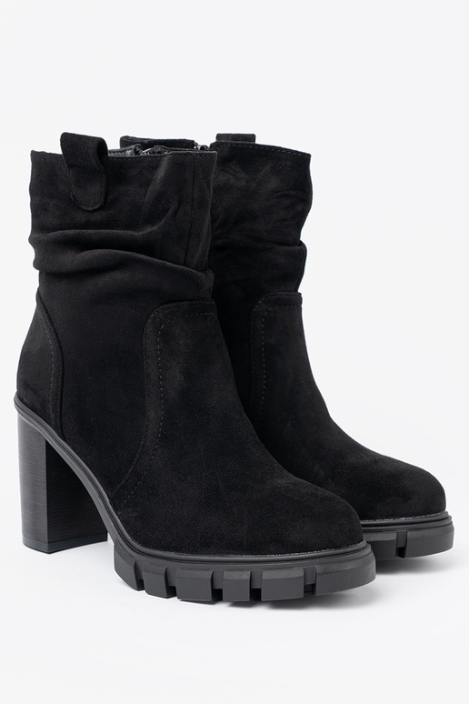 À moda cor preta sapato com top babado À moda cor preta sapato com top babado