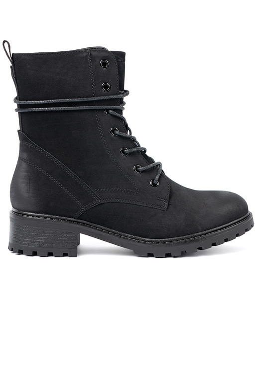 Elegante cor preta botas de montaria altas z ozdobnym cadarçosm