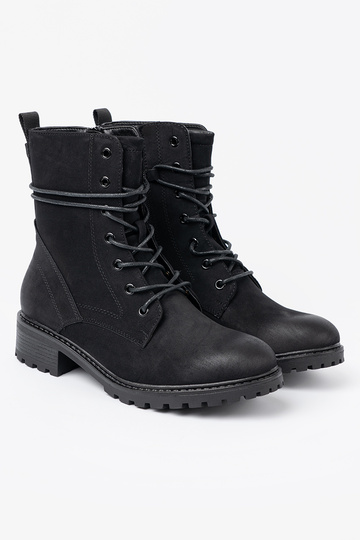 Elegante cor preta botas de montaria altas z ozdobnym cadarçosm
