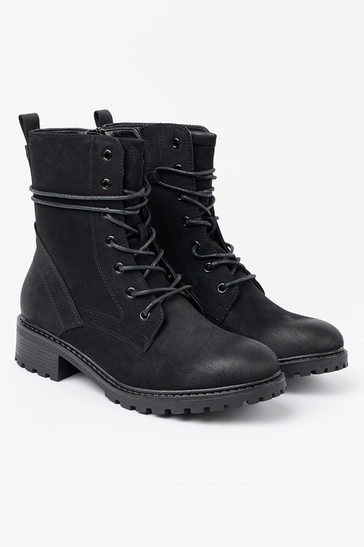 Elegante cor preta botas de montaria altas z ozdobnym cadarçosm
