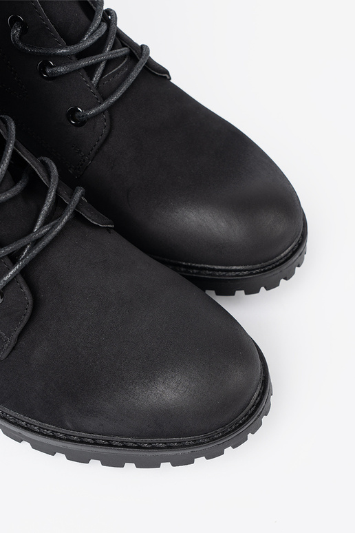 Elegante cor preta botas de montaria altas z ozdobnym cadarçosm