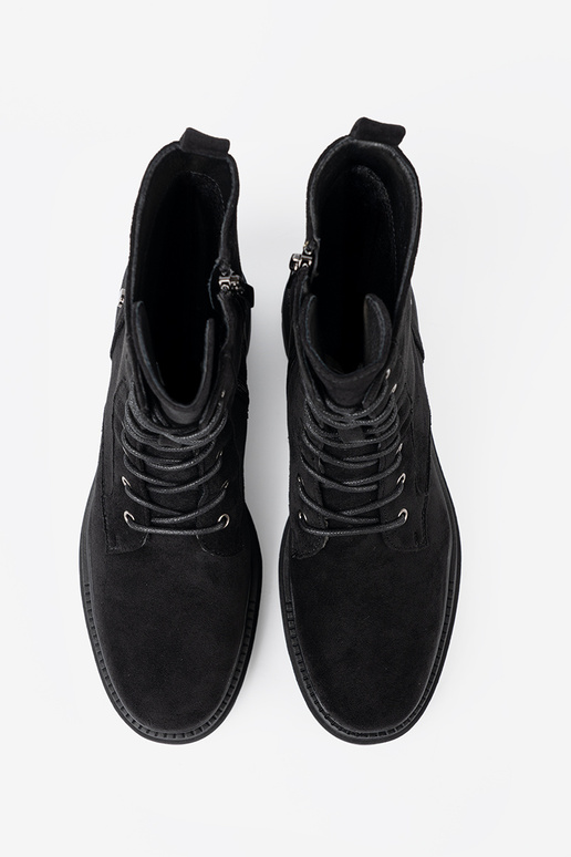 cor preta amarrado botas de montaria altas na masyParanej podeszParaie