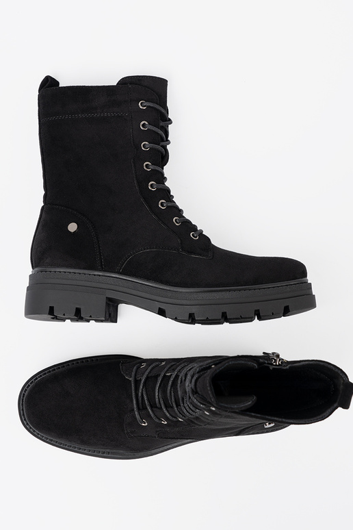 cor preta amarrado botas de montaria altas na masyParanej podeszParaie