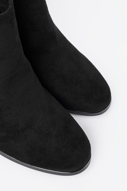 À moda cor preta sapato z eleganckim zdobieniem