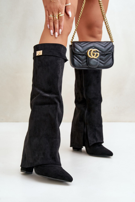 botas femininas de camurça ecológicaoParaeEMyParainiętą CholeParaką com salto cor preta Bralise botas femininas de camurça ecológicaoParaeEMyParainiętą CholeParaką com salto cor preta Bralise