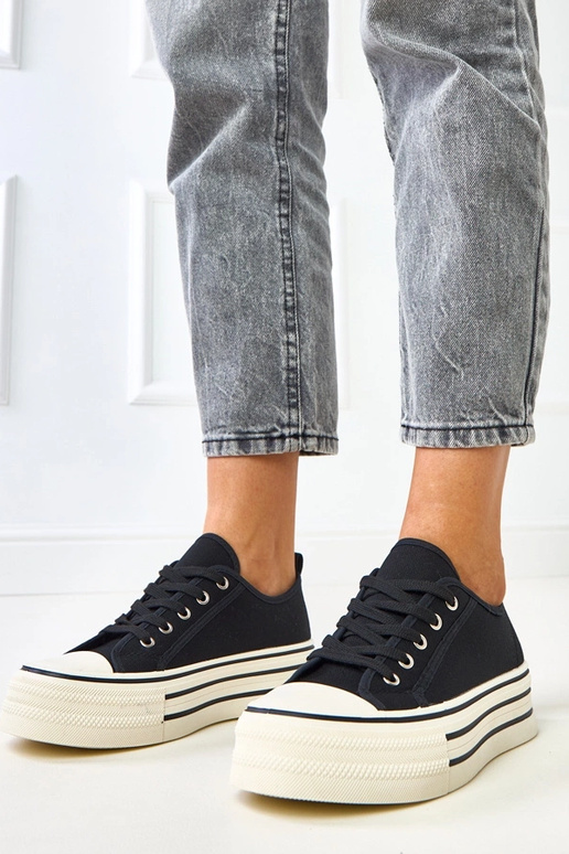 Tênis plataforma pretos Talah Tênis plataforma pretos Talah