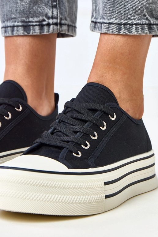 Tênis plataforma pretos Talah Tênis plataforma pretos Talah