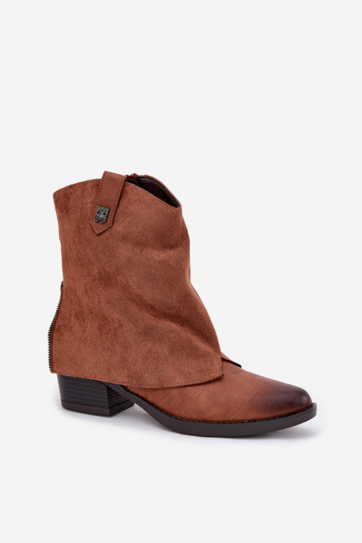 aquecimento botas estilo coParaboy com salto cor marrom Sylvette aquecimento botas estilo coParaboy com salto cor marrom Sylvette