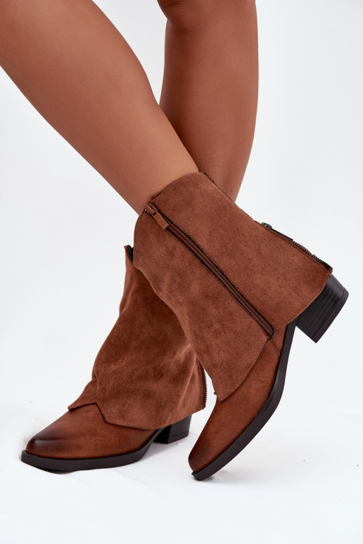 aquecimento botas estilo coParaboy com salto cor marrom Sylvette aquecimento botas estilo coParaboy com salto cor marrom Sylvette