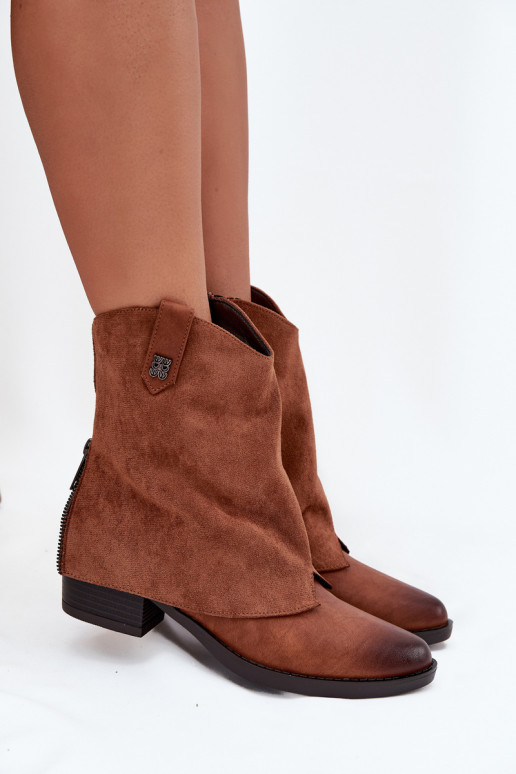 aquecimento botas estilo coParaboy com salto cor marrom Sylvette aquecimento botas estilo coParaboy com salto cor marrom Sylvette