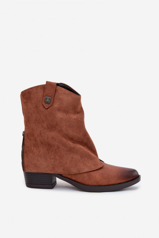 aquecimento botas estilo coParaboy com salto cor marrom Sylvette aquecimento botas estilo coParaboy com salto cor marrom Sylvette