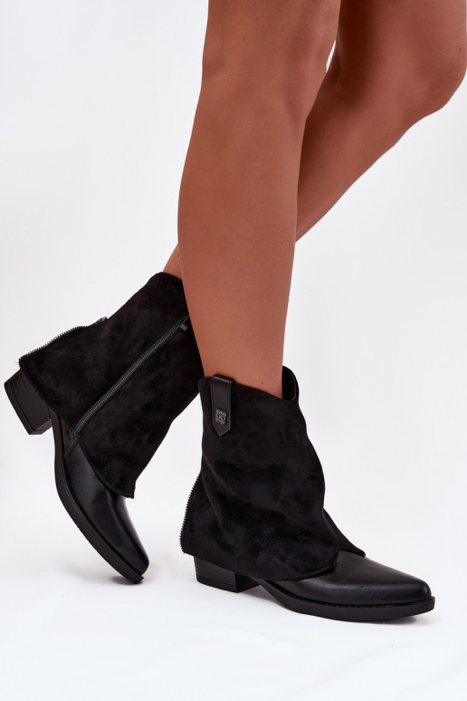 aquecimento botas estilo coParaboy com salto cor preta Sylvette aquecimento botas estilo coParaboy com salto cor preta Sylvette
