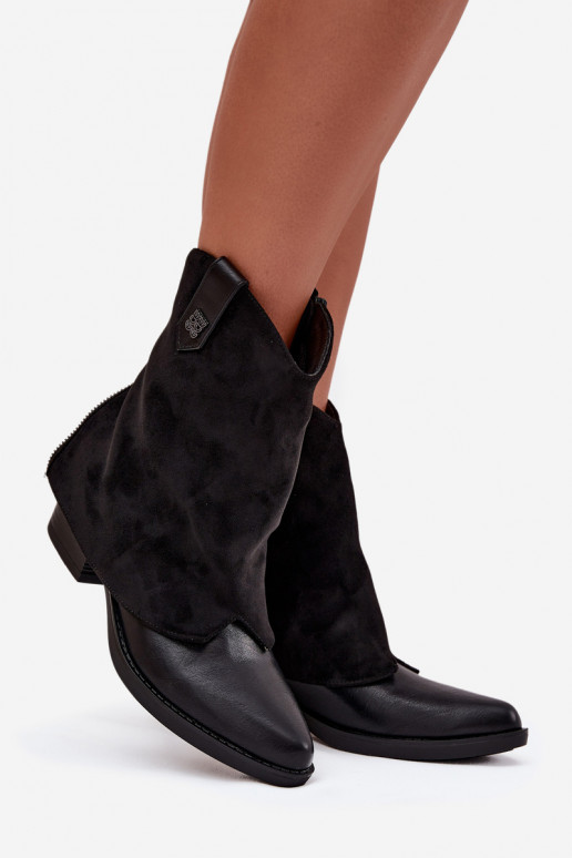 aquecimento botas estilo coParaboy com salto cor preta Sylvette aquecimento botas estilo coParaboy com salto cor preta Sylvette