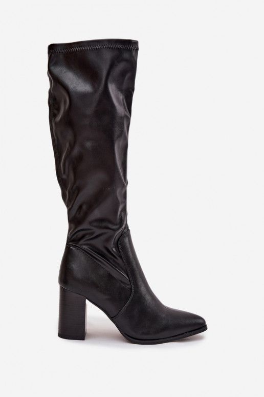botas femininas com salto Vinceza 16511 cor preta