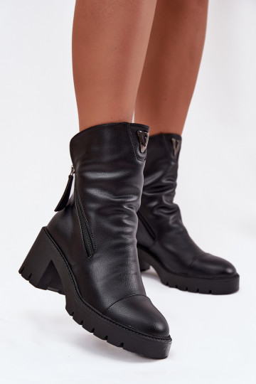 aquecimento Botas femininas Em saltos enormesPodParaójnym Zamkiem Vinceza 58605 cor preta 2
