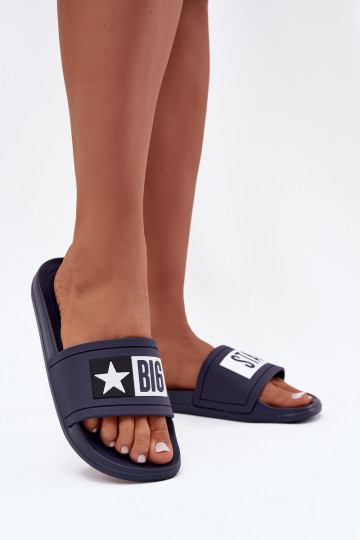 Chinelo feminino Big Star DD274A265 azul e branco