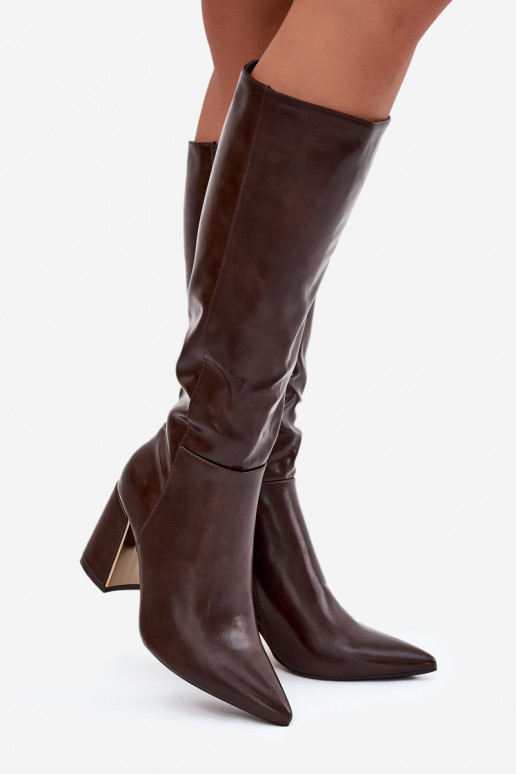 botas femininas com salto Ze cor douradam Elemento CzekoladoParae Alessine botas femininas com salto Ze cor douradam Elemento CzekoladoParae Alessine