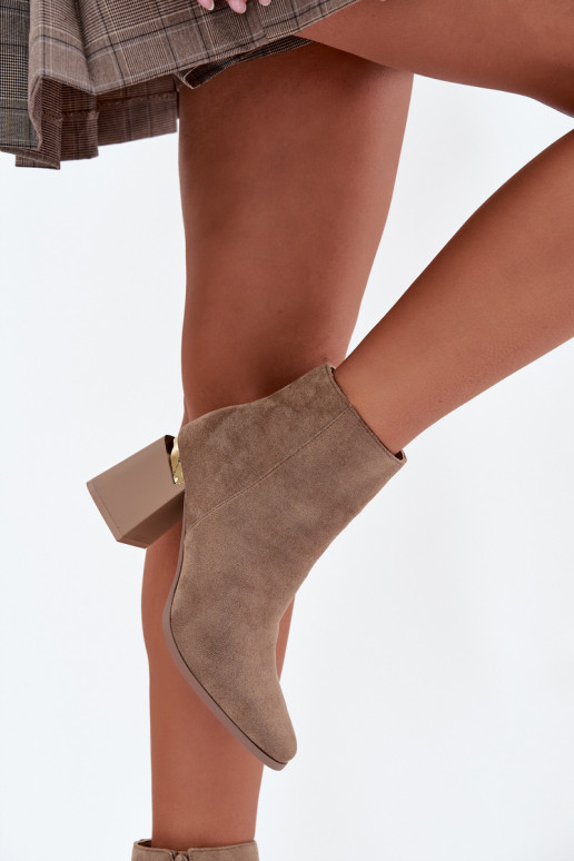 aquecimento Botas femininasde camurça ecológicau bege Brivelle