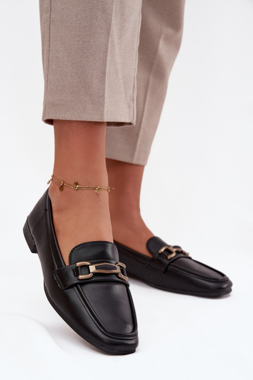 sapato Mocassins Feminino com enfeites cor preta Priscelle sapato Mocassins Feminino com enfeites cor preta Priscelle
