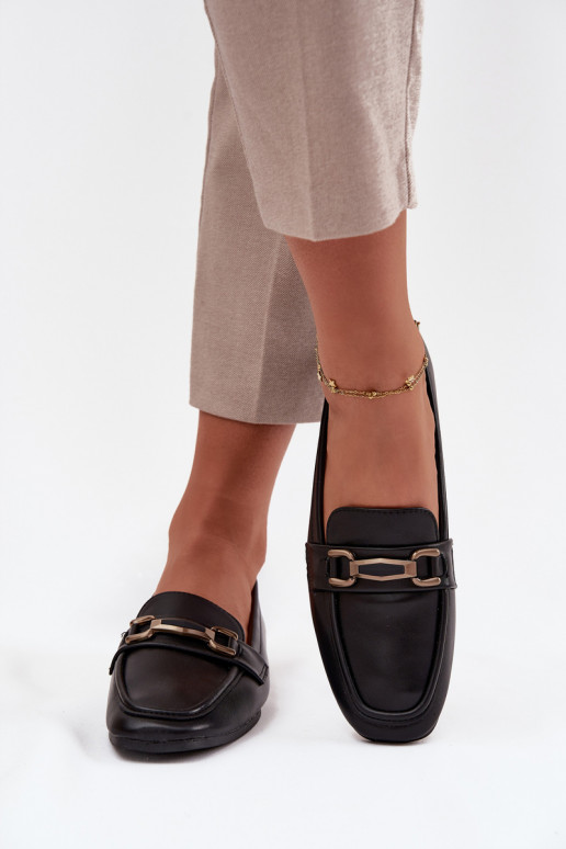sapato Mocassins Feminino com enfeites cor preta Priscelle sapato Mocassins Feminino com enfeites cor preta Priscelle