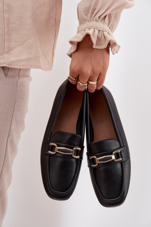 sapato Mocassins Feminino com enfeites cor preta Priscelle sapato Mocassins Feminino com enfeites cor preta Priscelle