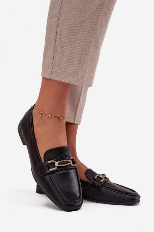 sapato Mocassins Feminino com enfeites cor preta Priscelle sapato Mocassins Feminino com enfeites cor preta Priscelle