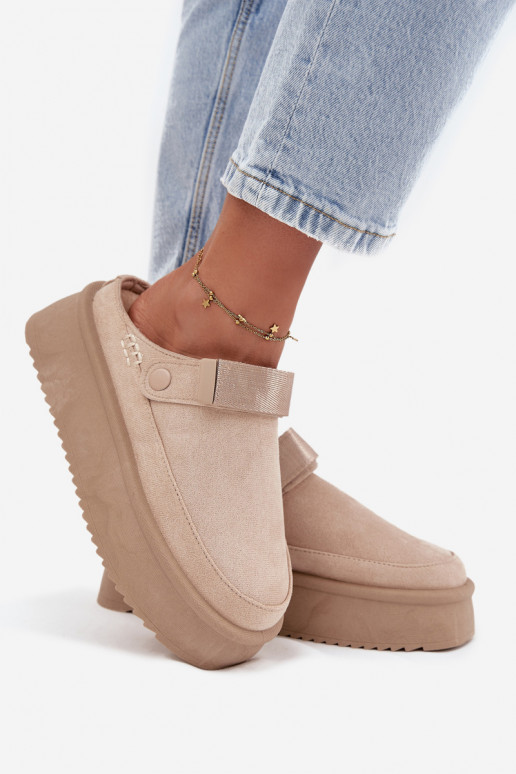 Botas de neve Feminino com uma plataformacom fecho adesivoem cor de marfim Jorielle Botas de neve Feminino com uma plataformacom fecho adesivoem cor de marfim Jorielle