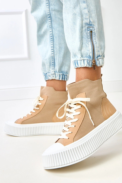 Tênis slip-on marrons tipo meia Perkins Tênis slip-on marrons tipo meia Perkins