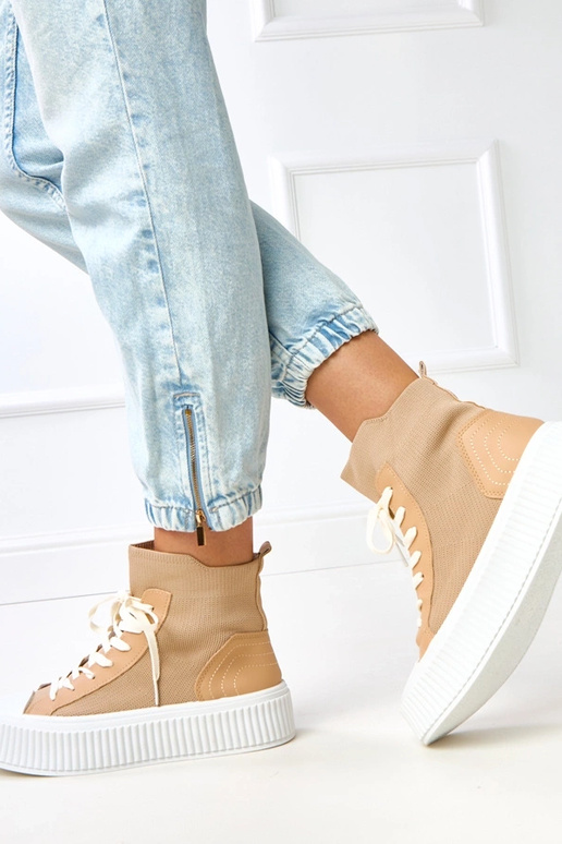 Tênis slip-on marrons tipo meia Perkins Tênis slip-on marrons tipo meia Perkins