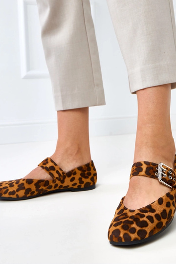 Bailarinas com estampa de leopardo e fivela decorativa Damia 2