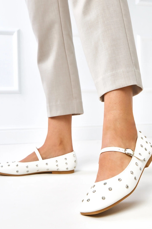 Sapatilhas brancas com cristais, Heidi Sapatilhas brancas com cristais, Heidi