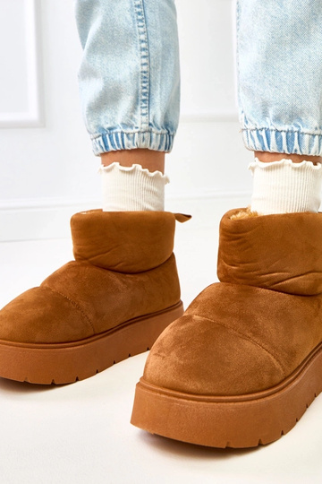 Botas de neve aquecidas cor marrom com plataforma, Ribeiro