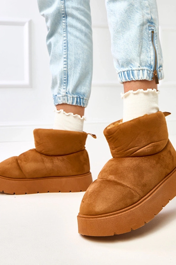 Botas de neve aquecidas cor marrom com plataforma, Ribeiro 2