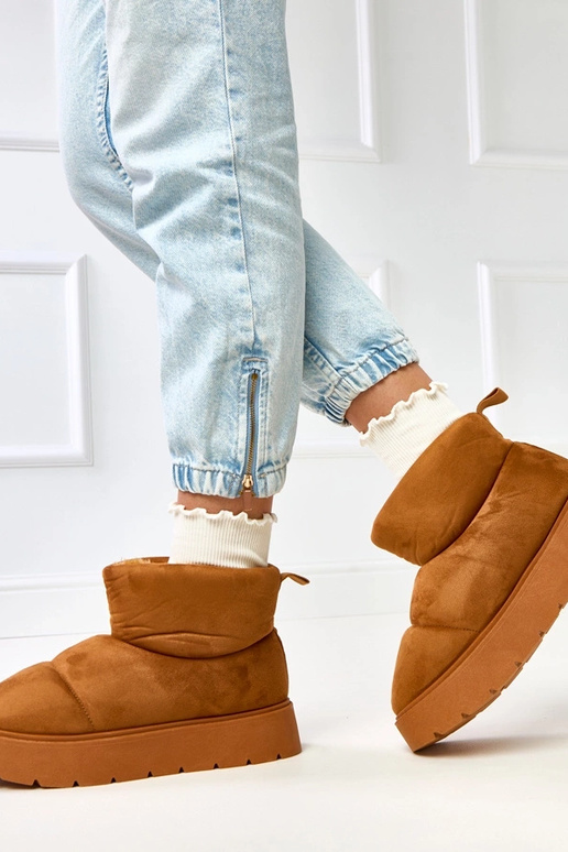 Botas de neve aquecidas cor marrom...