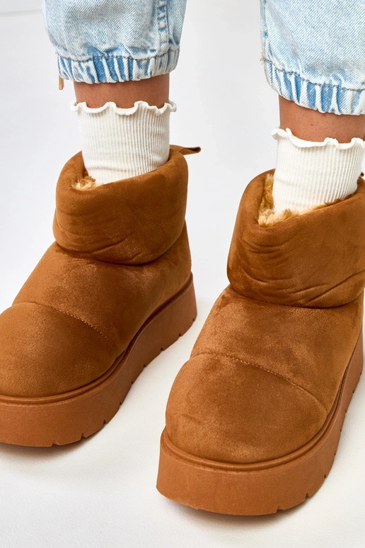 Botas de neve aquecidas cor marrom...