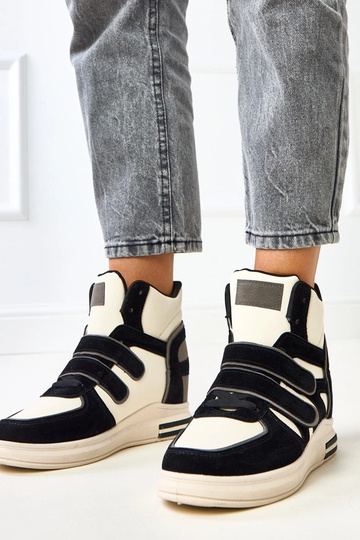 Sapatilhas altas preto e branco com plataforma oculta Ashni