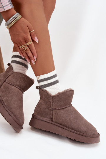 Botas de neveHabilitadoturalnego de camurçau aquecimento com pelo por dentro Vinceza 97961 cor marrom