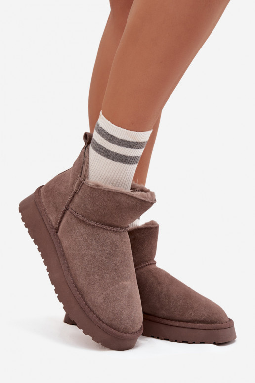 Botas de neveHabilitadoturalnego de camurçau aquecimento com pelo por dentro Vinceza 97961 cor marrom