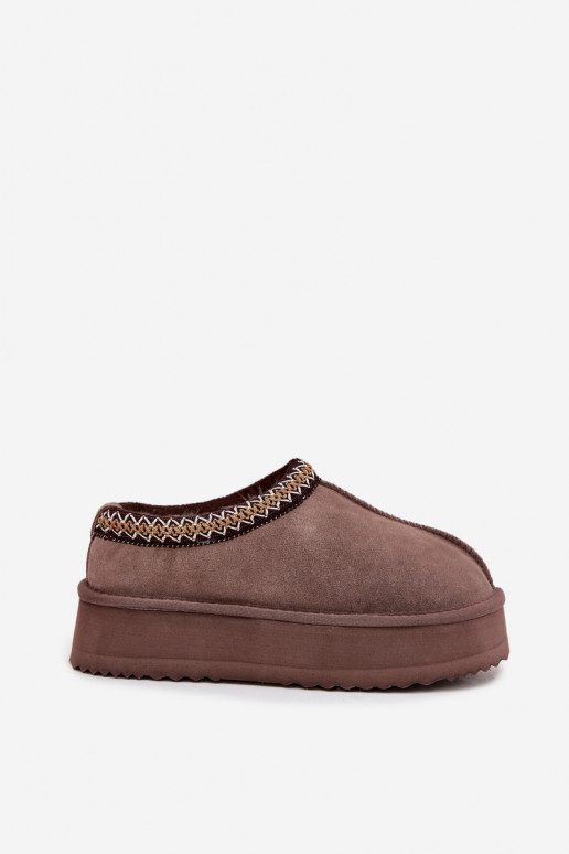 Baixo de camurça Botas de neve FemininoHaftem com uma plataforma Vinceza 97960 cor marrom