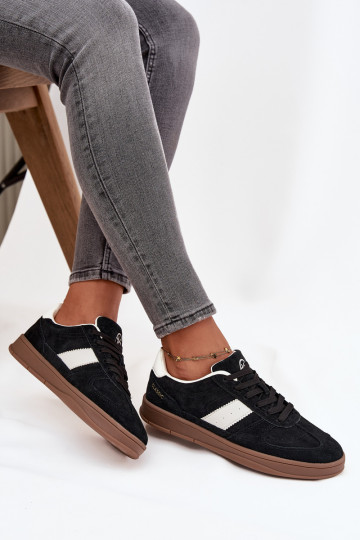 de camurça À modalo de tênis Feminino Vinceza 14029 cor preta