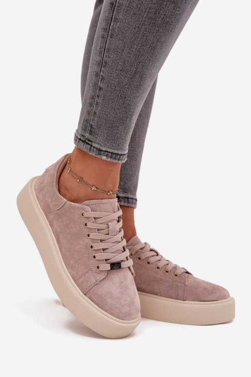 de camurça À modalo de tênis Feminino com uma plataforma Vinceza 79578 bege de camurça À modalo de tênis Feminino com uma plataforma Vinceza 79578 bege