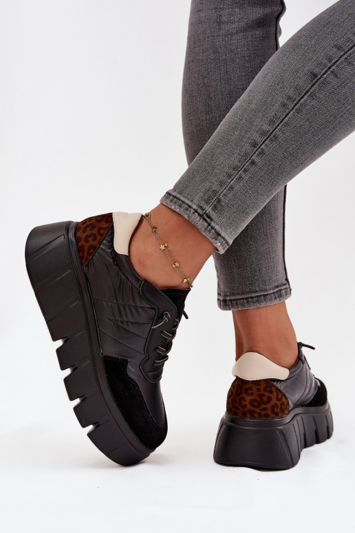 tênis À modalo de tênis Feminino com uma plataforma Vinceza 58565 cor preta tênis À modalo de tênis Feminino com uma plataforma Vinceza 58565 cor preta